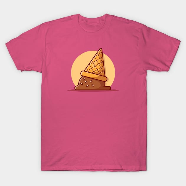 Ice Cream Cone Cartoon Vector Icon Illustration (4) T-Shirt by Catalyst Labs